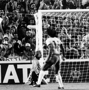 Dejected Prints: World Cup Football 1982 Brazil 4 Scotland 1 in Seville