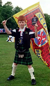 World Cup France 1998 Football Young Scotland fan watching Scotland v Norway
