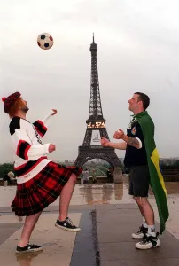 Kilts Prints: World Cup France June 1998 Football Scotland fans Richey Kenna
