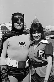 Robin Prints: The world famous Batman'alias Adam West on his flying visit to London appears