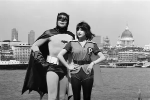 The world famous Batman'alias Adam West on his flying visit to London appears