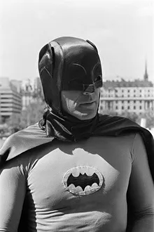 01057 Prints: The world famous Batman'alias Adam West on his flying visit to London appears