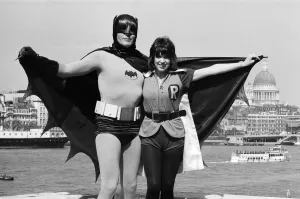 The world famous Batman'alias Adam West on his flying visit to London appears
