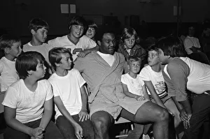 America Prints: World heavyweight champion George Foreman during a training session at Hayward Boys Club
