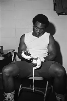 World heavyweight champion George Foreman during a training session at Hayward Boys Club