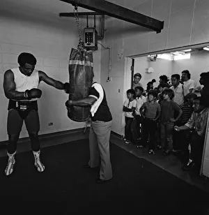 World heavyweight champion George Foreman during a training session at Hayward Boys Club