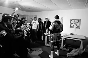 World Heavyweight Champion, Joe Frazier seen here giving a press conference in the run up