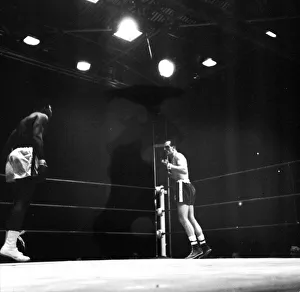 World heavyweight title fight between American champion Cassius Clay