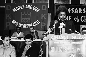 Microphones Prints: World Heavyweight Title fight between challenger Muhammad Ali