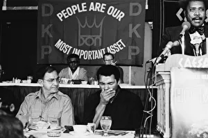 Microphones Prints: World Heavyweight Title fight between challenger Muhammad Ali