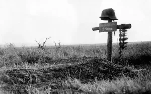 Grave Prints: World War 2 The grave of a German soldier Normandy 1944 Waffen SS