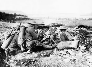 World War One American machine gunners in France February 1918