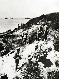 World War One Gallipoli. Australian troops tend to the wounded on the Gallipoli