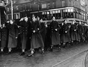 World War Two - Home Guard stand down parade in Princes Street Edinburgh December 1944