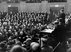 Diseases Prints: World War II: The Archbishop of Canterbury seen here addressing a conference on V. D