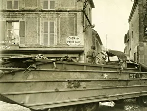 Amphibian Prints: World War II Invasion of France D-Day + 8 A British army DUKW passes through