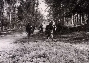 World War II Invasion of France - Operation Overlord British infantry advancing