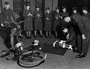 Accidents Prints: World War II Women. W. A. A. F. Service police women in training. W. A. A. F