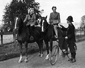 World war II Women: W. V. S. horse-women despatch riders are now racing round the county of