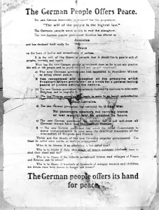 Letters Prints: World War One letter declaring The German People Offers Peace circa 1918