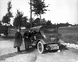 World War One. Cars captured by Germans the enemy donned the uniform of the belgian
