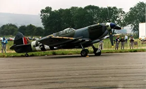 A World War Two RAF Spitfire pictured at the Wroughton Air Show. 30th August 1993