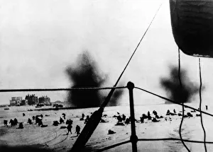 British B Prints: World War Two - Second World War - Bombs from German dive bombers explode during