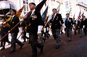 World War Two - Second World War - D-Day veterans march in the remembrance parade through