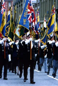 00449 Prints: World War Two - Second World War - D-Day veterans march in the remembrance parade through