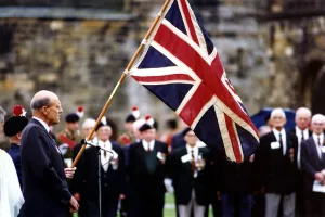 00449 Prints: World War Two - Second World War - The handing over of the Union Jack flag by