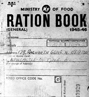 War Rations Prints: World War Two - Second World War - Ministry of Food Ration Book 1945-46