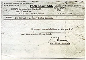 World War Two - Second World War - A Postagram to RAF Sergeant R G Blackwell, No