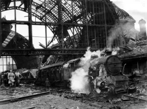 World War Two - Second World War - The ruins after a German air raid on a North East of