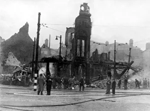 World War Two - Second World War - The ruins after a German air raid on a North East of