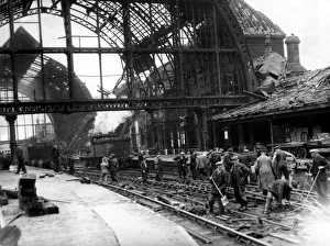 World War Two - Second World War - The ruins after a German air raid on a North East of