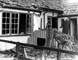 World War Two - Second World War - The ruins after a German air raid on a North East of