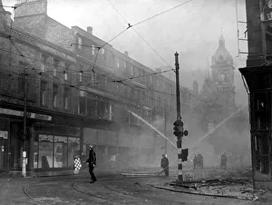 World War Two - Second World War - The ruins after a German air raid on a North East of