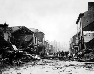 World War Two - Second World War - The ruins after a German air raid on a North East