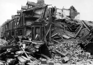 World War Two - Second World War - The ruins after a German air raid on a North East of