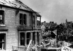 World War Two - Second World War - The ruins after a German air raid on a North East of