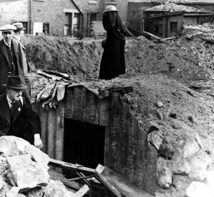 World War Two - Second World War - The ruins after a German air raid on a North East of