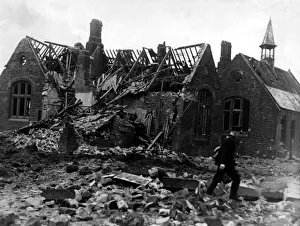 World War Two - Second World War - The ruins after a German air raid on a North East of