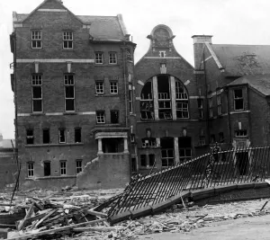 World War Two - Second World War - The ruins after a German air raid on a North East of