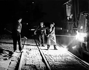 Shovel Prints: World War Two - Second World War - Steel workers tend to the furnaces keeping up vital