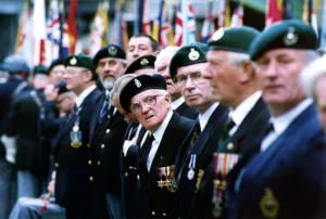 00449 Prints: World War Two - Second World War - Veterans pictured at a D-Day Remembrance Parade