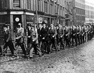 Core19 Collection: World War Two. British Army recruits march in the parade to St Thomass Church