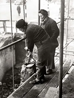 00133 Prints: World War Two. Mrs A Flanagan and Mrs E O Connor who are working as building
