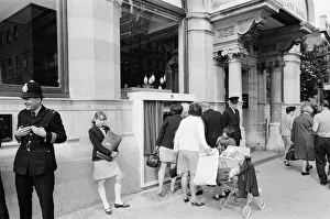 01018 Prints: The Worlds First ATM, Cash Machine is unveiled at Barclays Bank, in Enfield, Middlesex