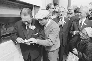 01018 Prints: The Worlds First ATM, Cash Machine is unveiled at Barclays Bank, in Enfield, Middlesex