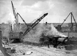 At wotk on the new graving dock at Southampton May 1932 Alf 236